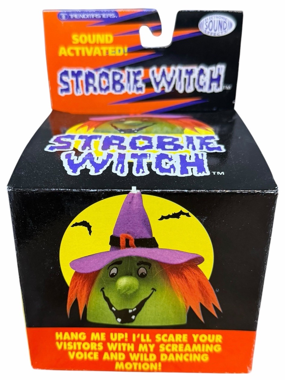 NOS Vintage 1990s Trendmasters Halloween Strobie Witch Sound Activated Light NEW
