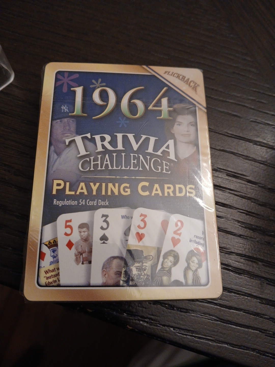 NEW Flickback 1964 Trivia Playing Cards/Includes Trivia Deck & plastic case