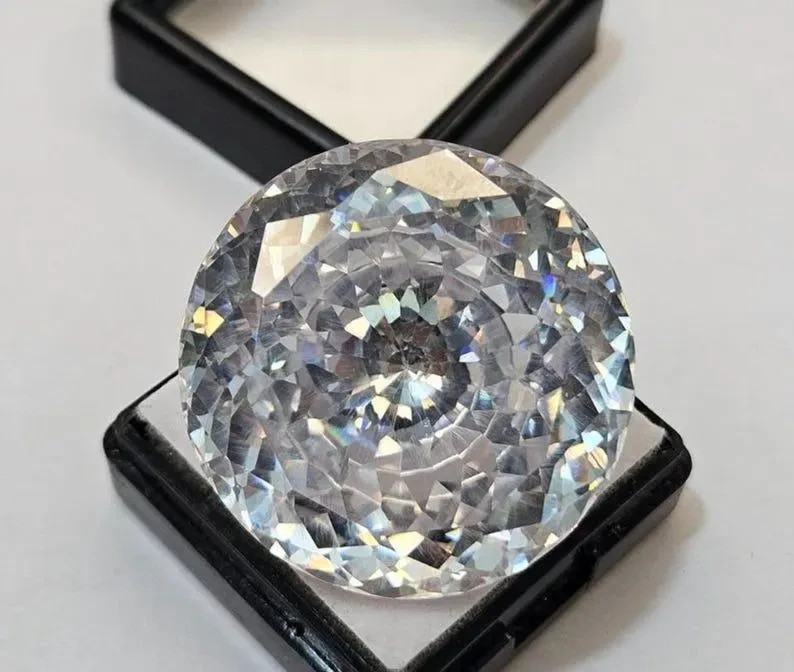 500 Ct Certified Natural Round Cut Cambodian White Zircon Loose Gemstone