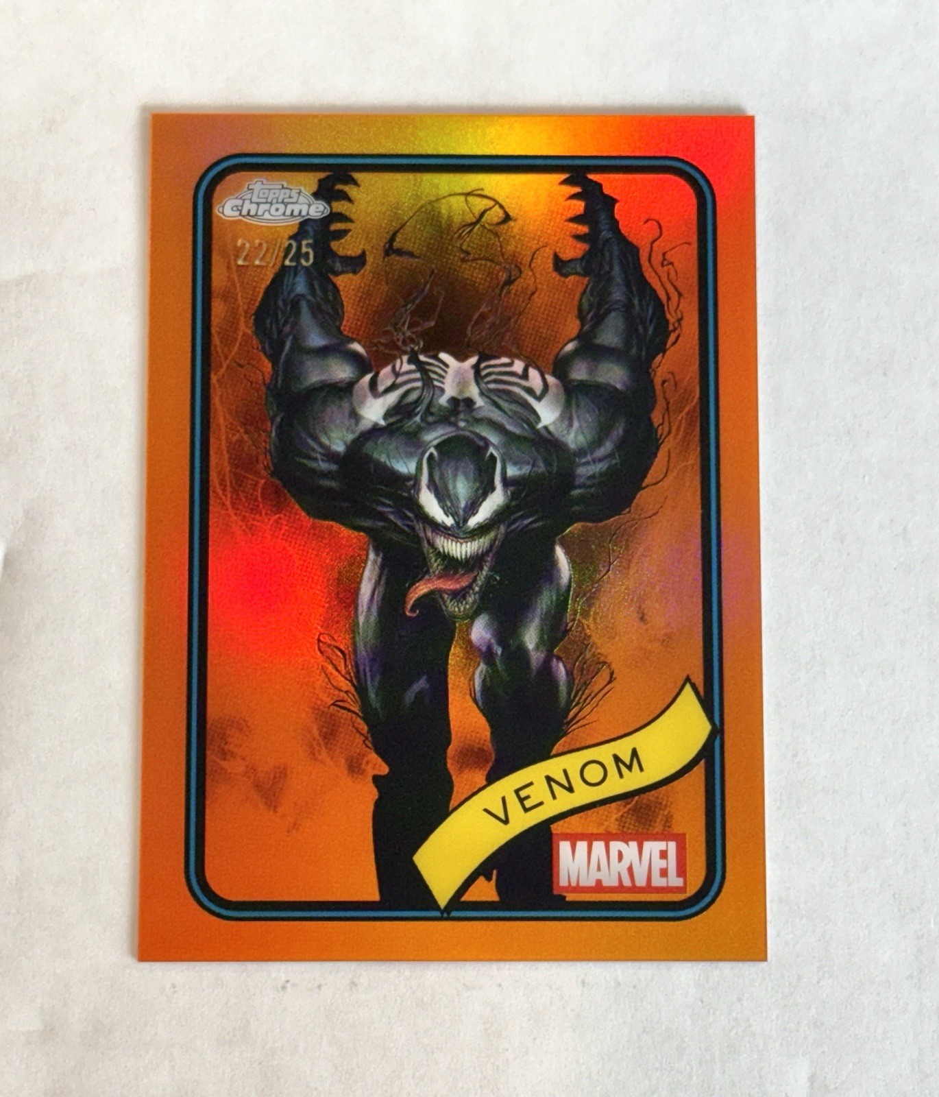 Venom 2025 Topps Chrome Marvel Comics True Orange Refractor /25 #149 SSP