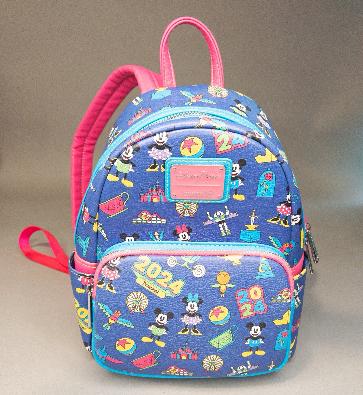 Loungefly Disney Parks Disneyland 2024 Mini Backpack Mickey & Minnie Blue Pink