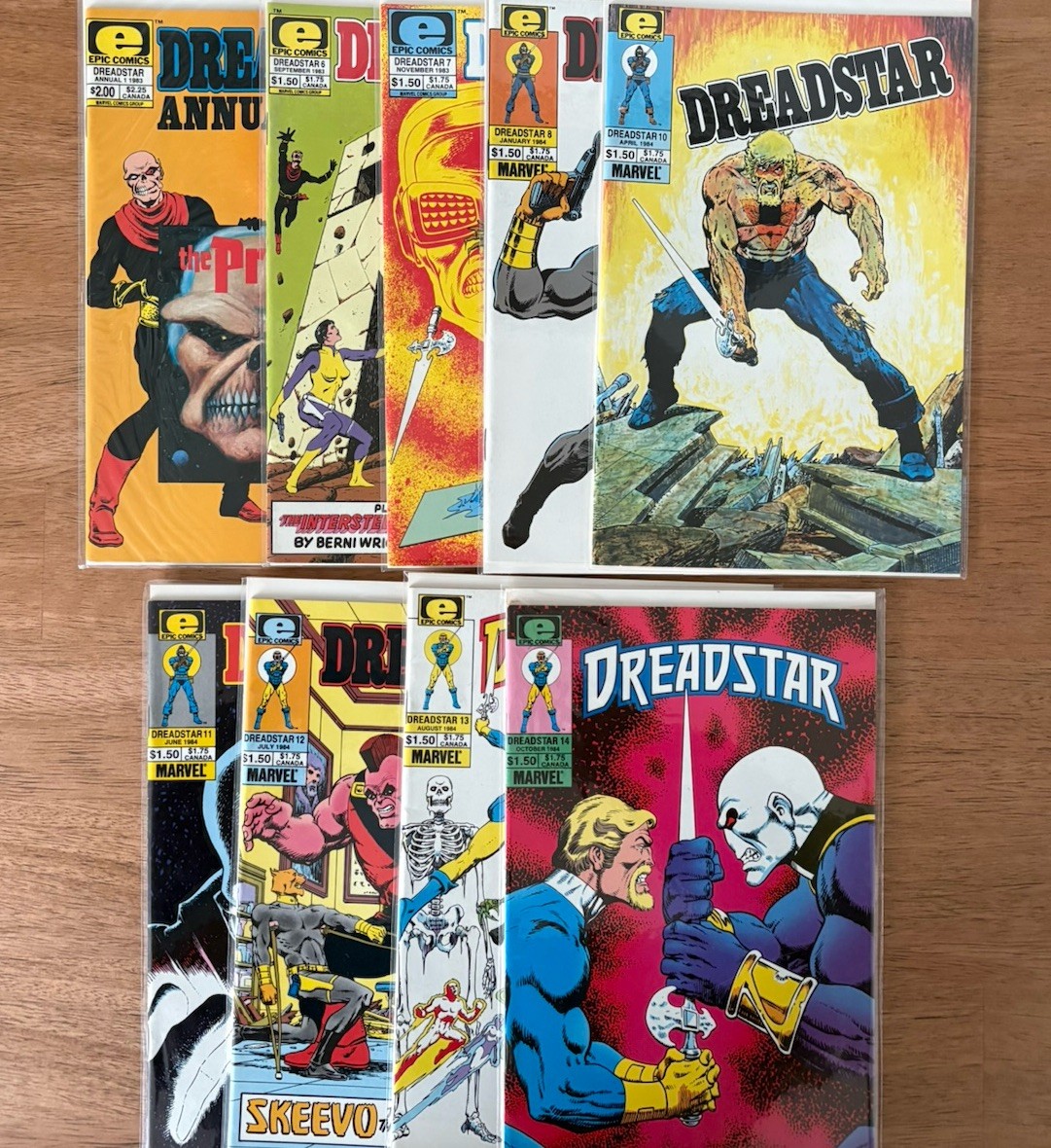 Dreadstar (1982) #1, 6-8, 10–14 + Annual #1 NM Epic Run Lot of 9 Issues
