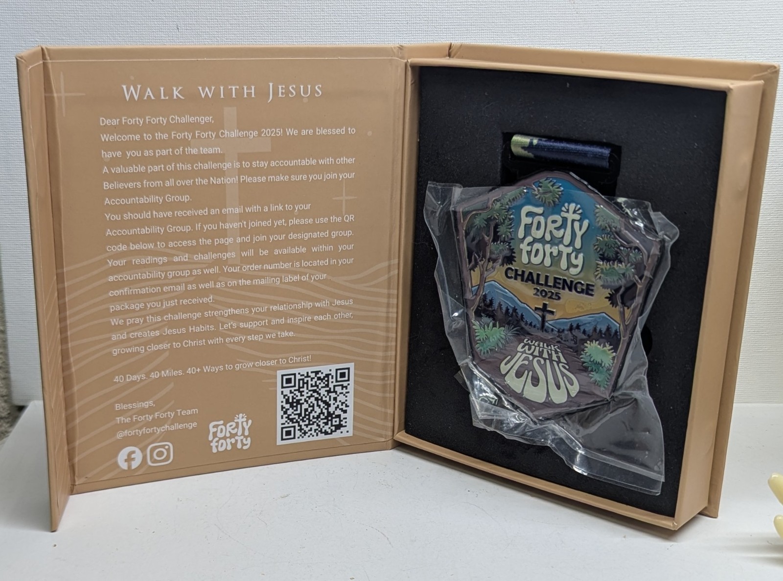 Forty Forty Challenge 2025 Walk With Jesus Medal