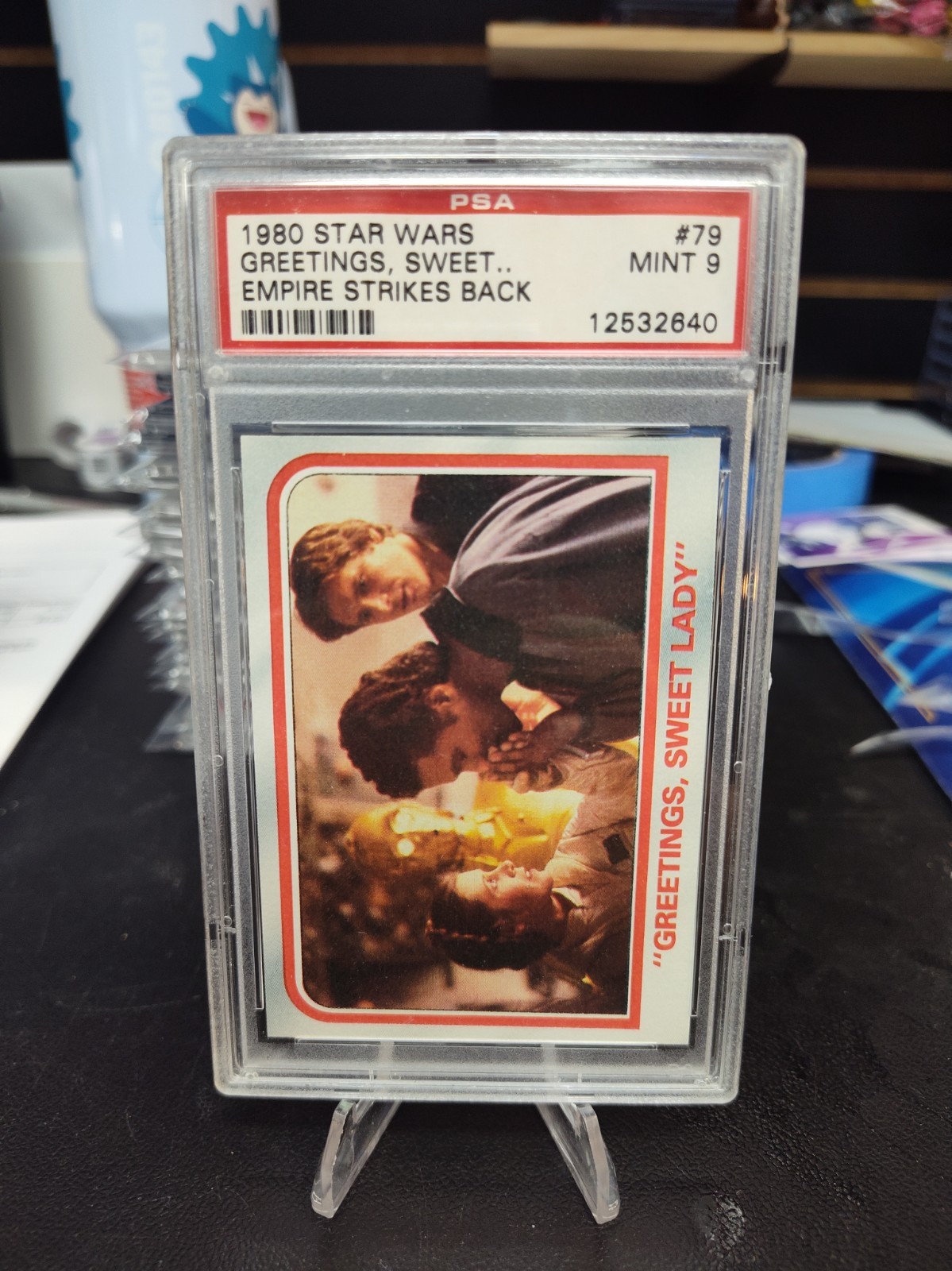 1980 Topps Star Wars Empire Strikes Back #79 Leia Greetings, Sweet Lady~ PSA 9