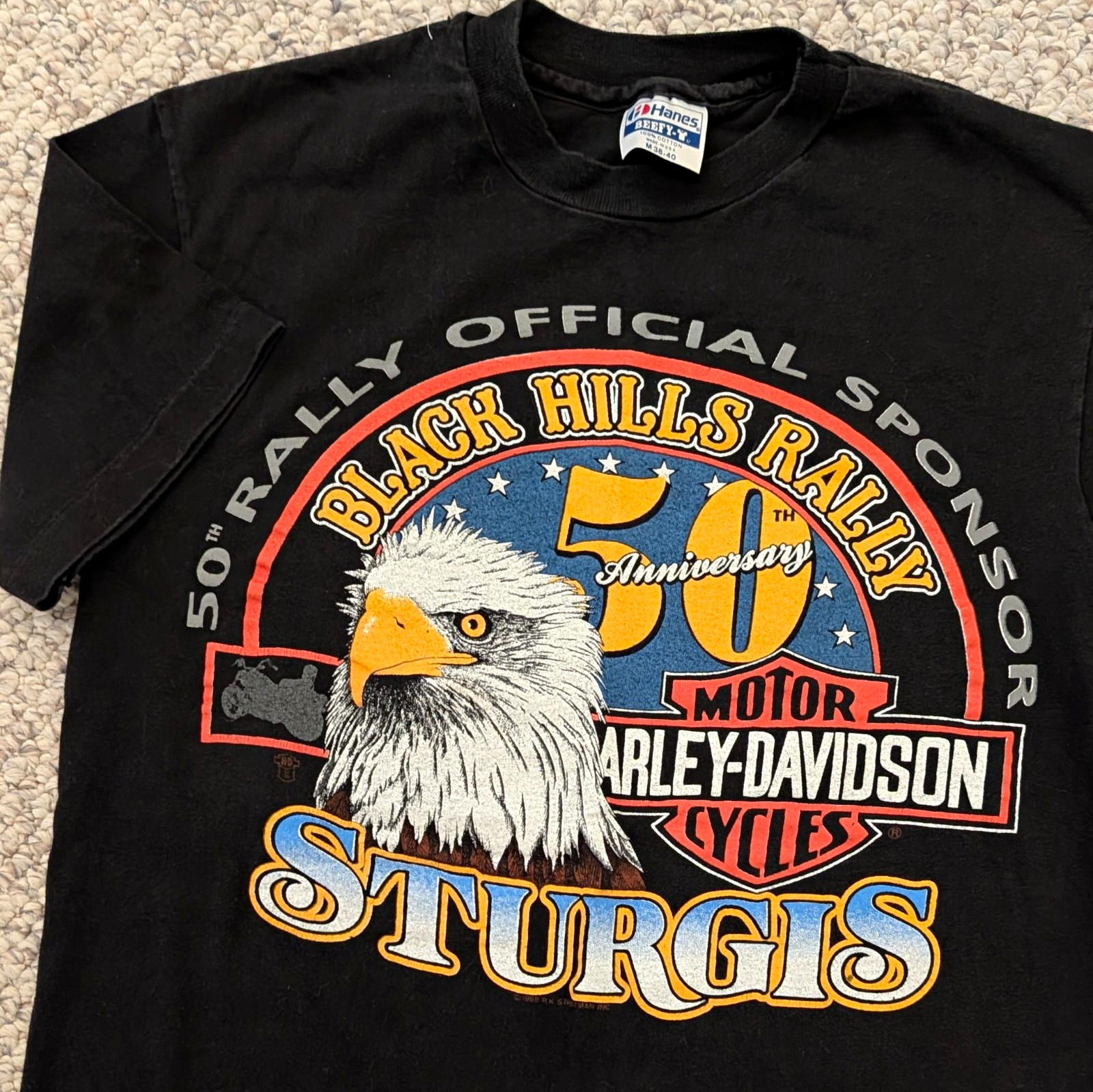 Vintage 1988 Harley Davidson Sturgis 50th T-shirt Mens Size Medium