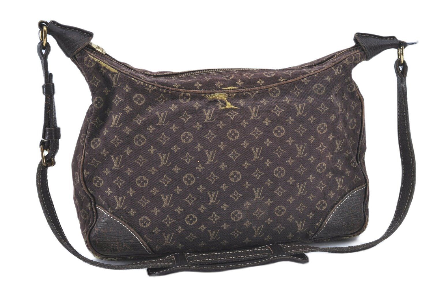 Auth Louis Vuitton Monogram Mini Boulogne Shoulder Cross Bag M95225 Brown J5215