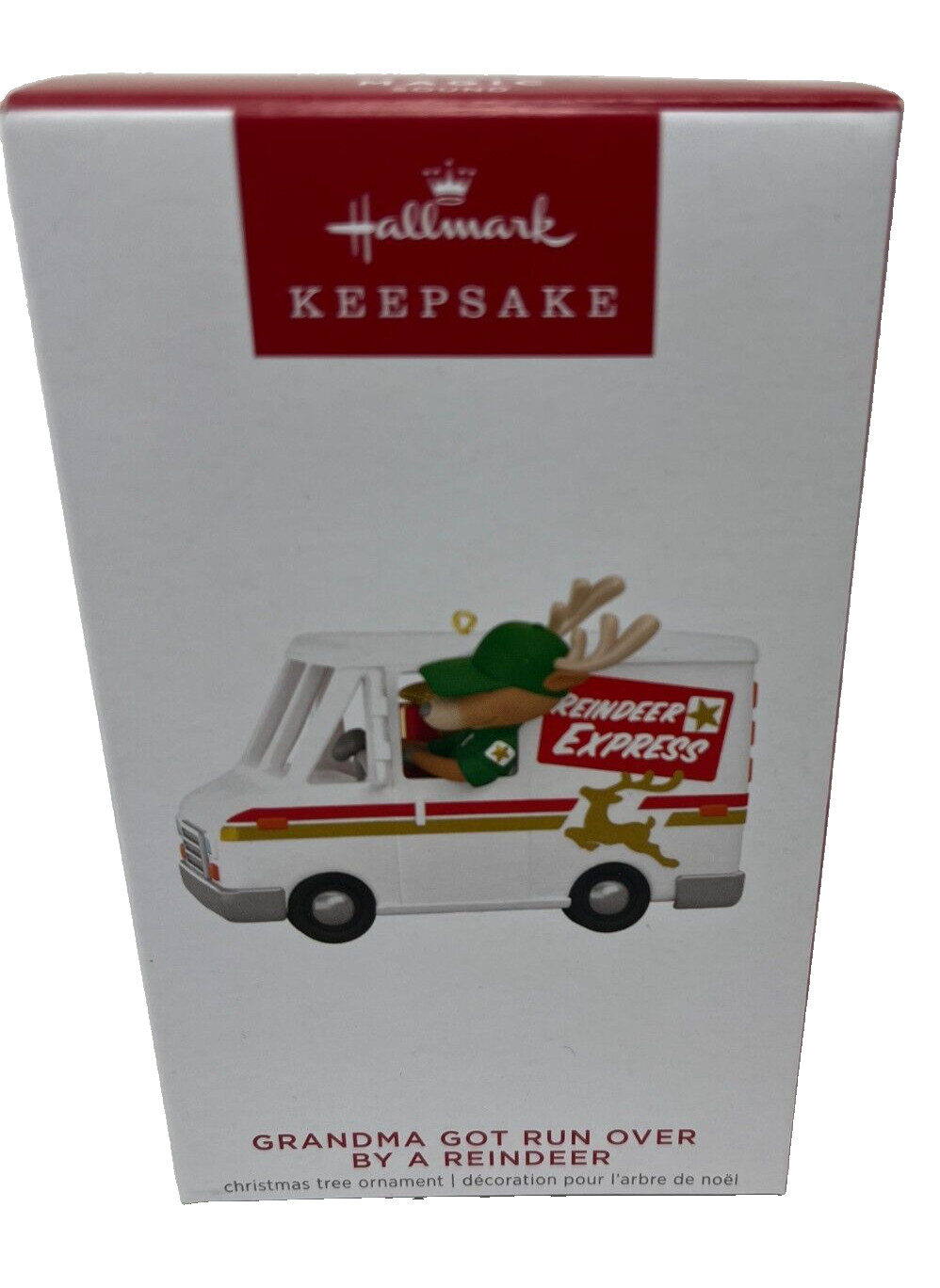 2023 Hallmark GRANDMA GOT RUN OVER BY A REINDEER Magic Sound Keepsake Ornament