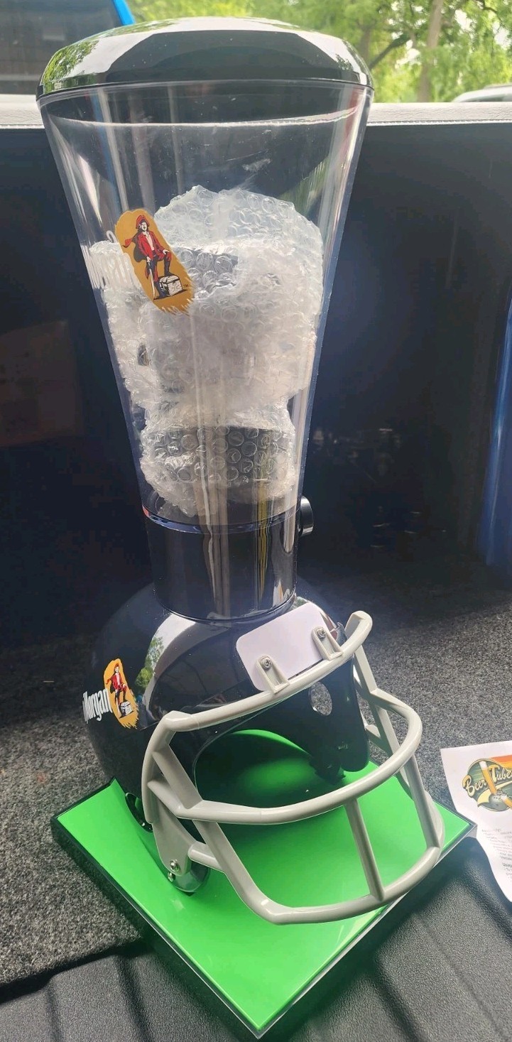 Captain Morgan Football Helmet Beer Super Tube Dispenser Unused