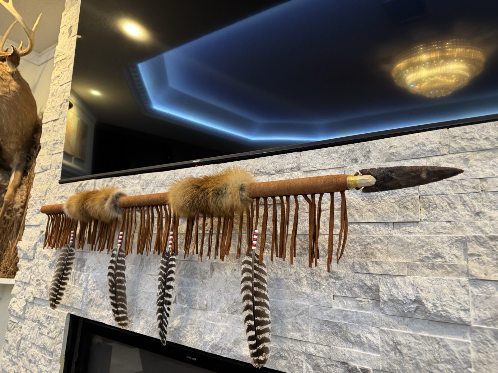 Hand Made Native American Indian Cherokee Fox Spear By Enrolled Member 60”
