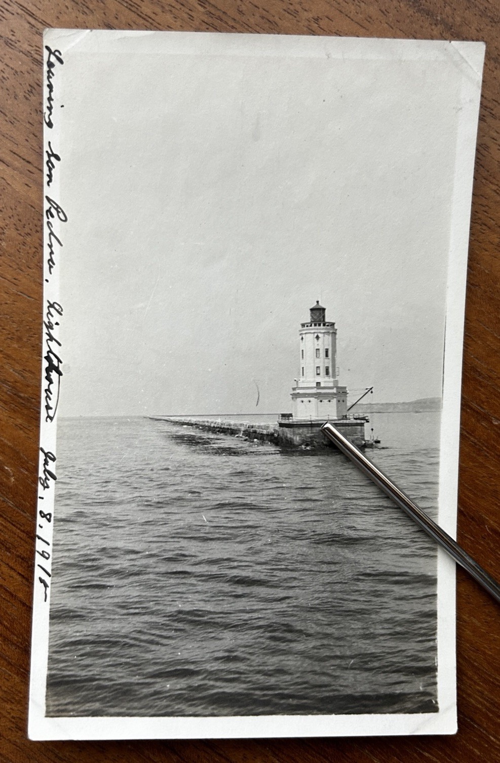 Vintage 1915 San Pedro Breakwater Lighthouse Los Angeles Harbor Original Photo