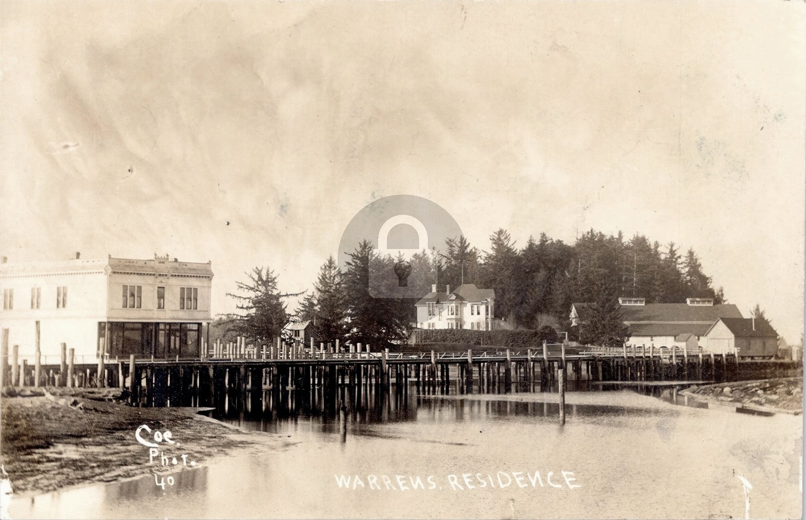 OR Warrenton Oregon Warrens Residence Pier Coe c1907 RPPC Photo Postcard COPY