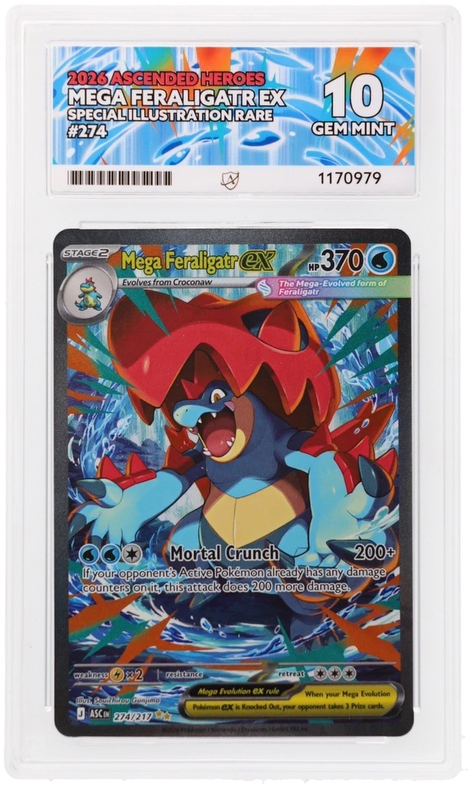 Pokemon 2026 Ascended Heroes Mega Feraligatr ex #274 Ace 10 (Perfect Sub-grades)
