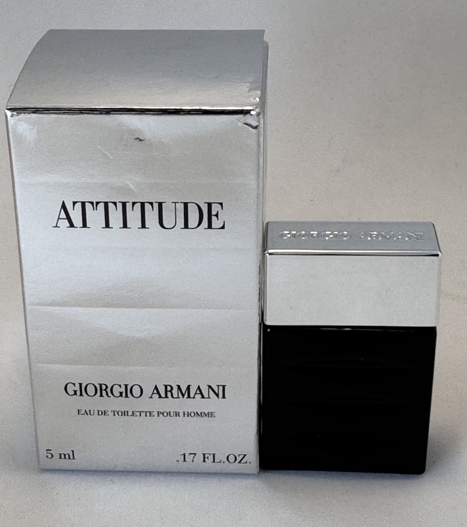 Giorgio Armani Attitude EDT Pour Homme Vintage Miniature 0.17 oz 5 ml NIB Rare