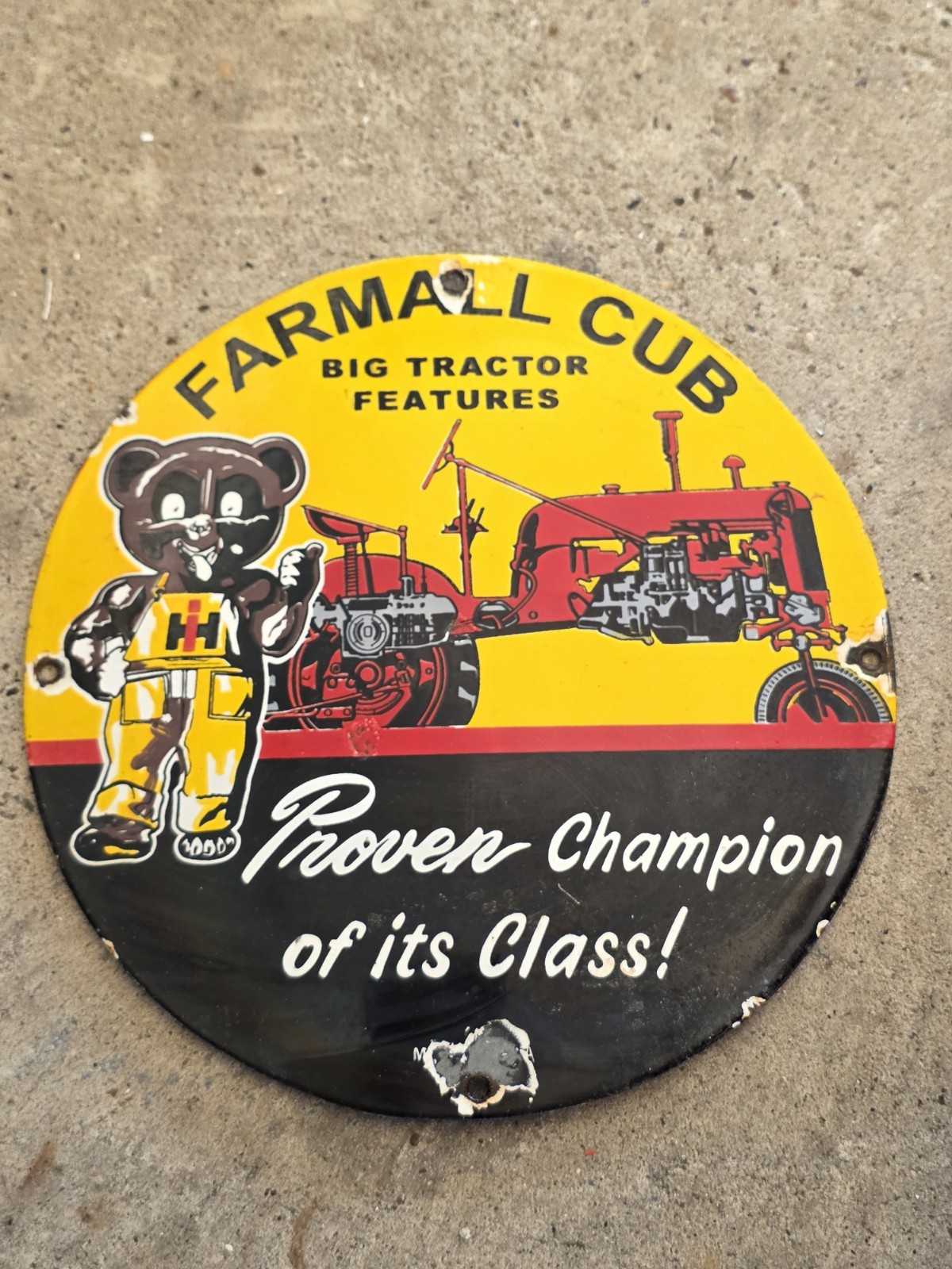 VINTAGE INTERNATIONAL HARVESTER MCCORMICK FARMALL CUB PORCELAIN SIGN 12 VINTAGE INTERNATIONAL HARVESTER MCCORMICK FARMALL CUB PORCELAIN SIGN 12