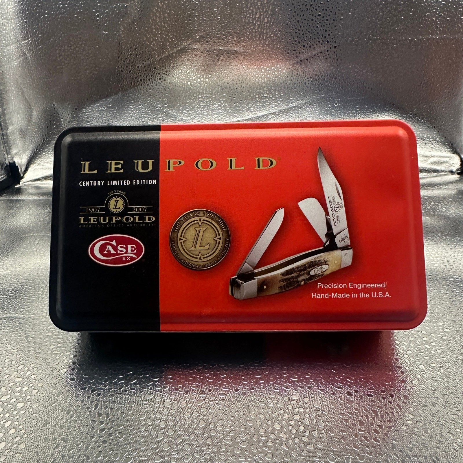 Case XX Leupold Century LE Stockman Knife Tin+Coin 1907-2007