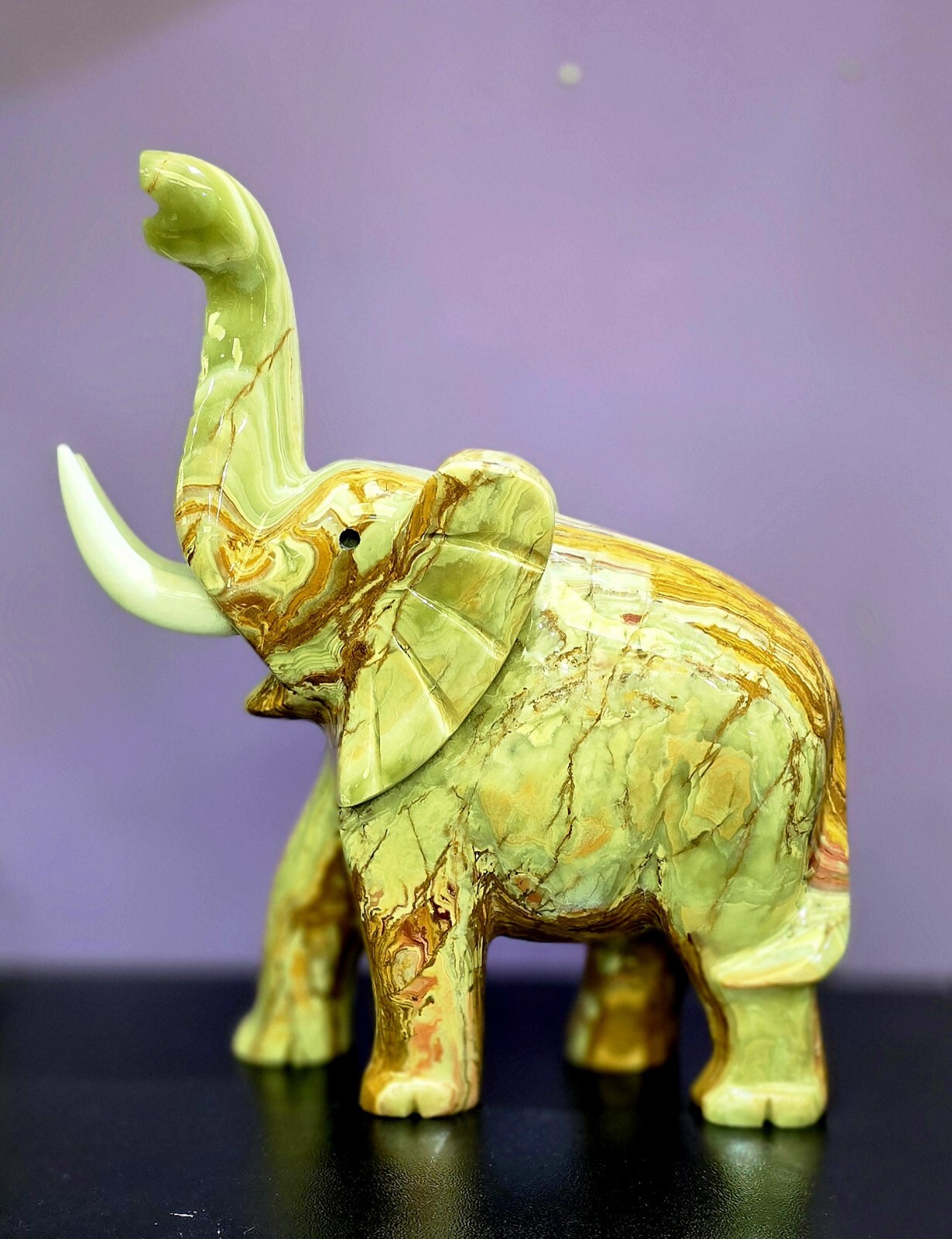 Green Onyx Elephant  Xtra Large  12”