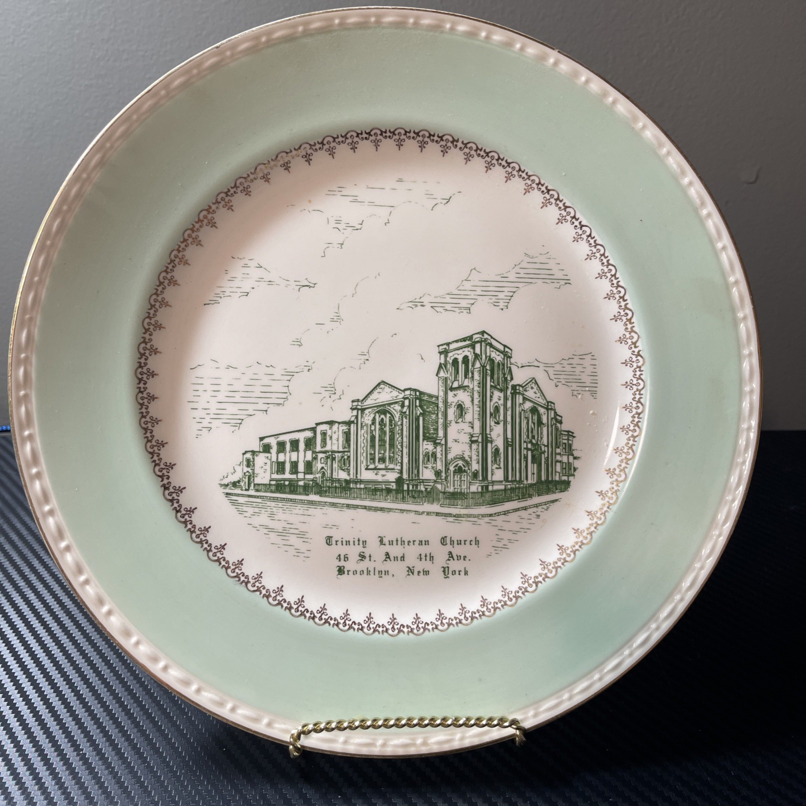 Beautiful Old Church Plate. Trinity Lutheran Church. Brooklyn, New York