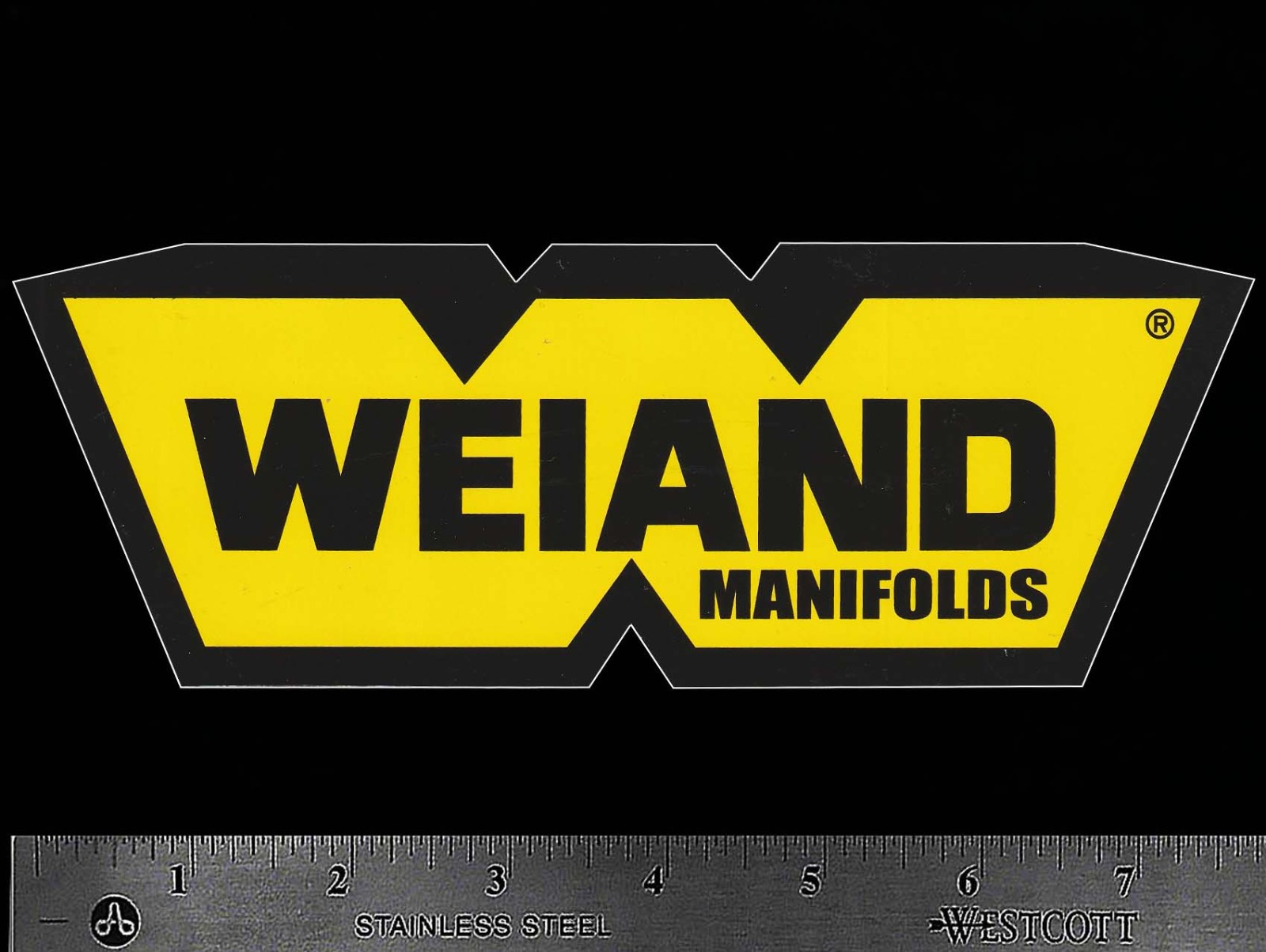WEIAND Manifolds - Original Vintage 1970's 80's Racing Decal/Sticker 7.75 inch