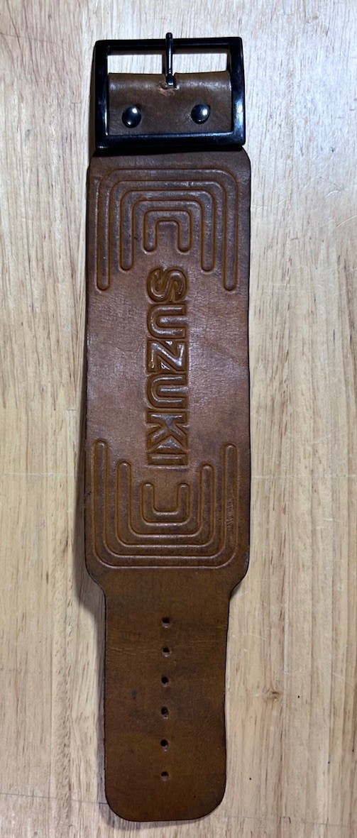 VINTAGE 1970s VERY RARE SUZUKI MOTORCYCLE MOTOCROSS LEATHER BIKER BELT BRACELET 