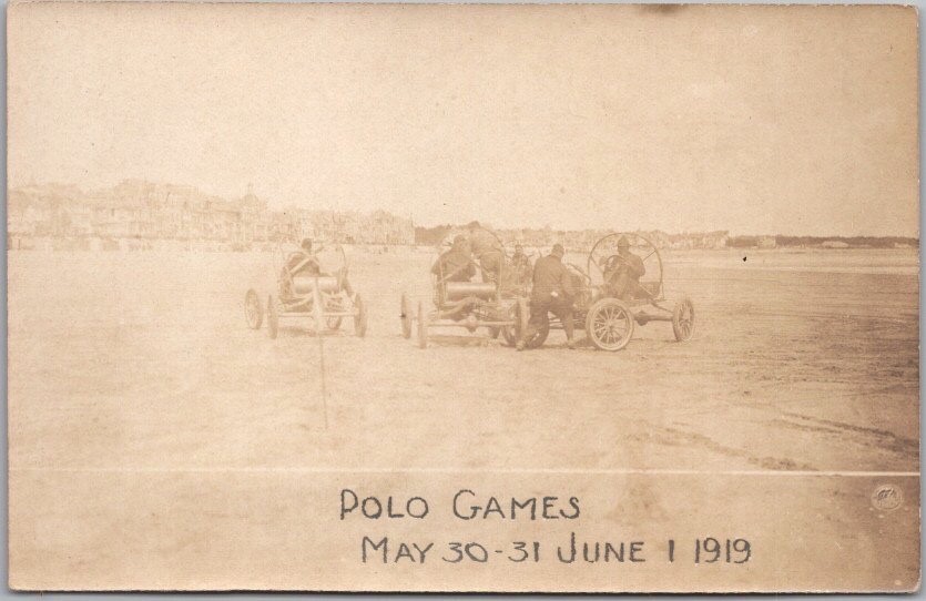 1919 SAINT-NAZAIRE, France WWI Car Racing Real Photo RPPC Postcard \