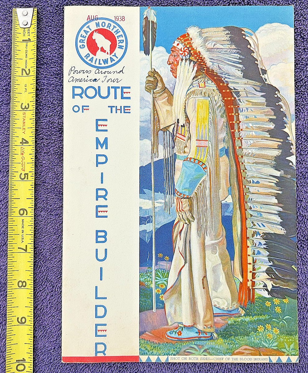 1938 Great Northern Railroad Menu St Mary\'s Lake Montana Railway Dining Train