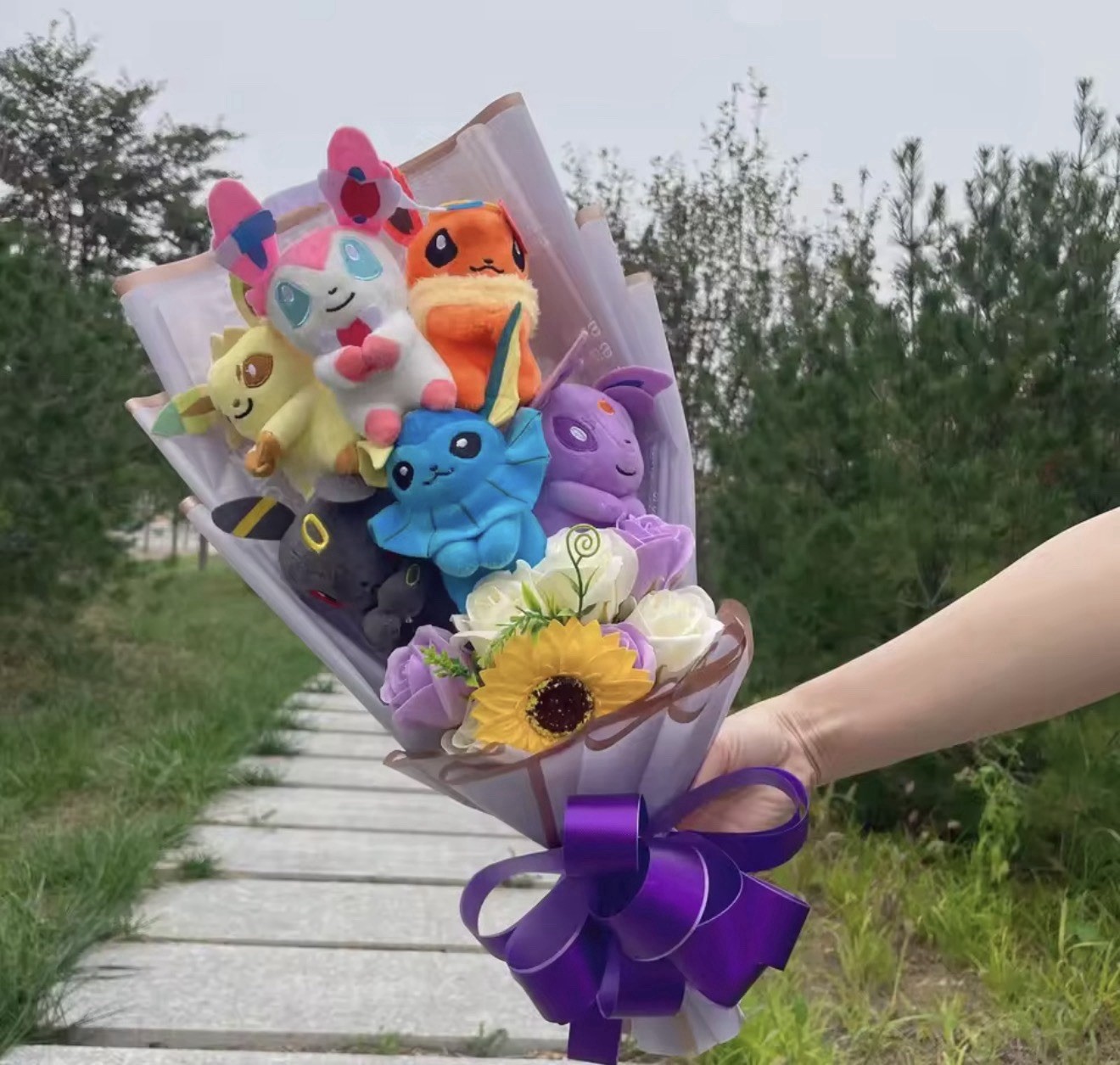 Eevee Evolution Plush Bouquet Pokémon Hot Gift 