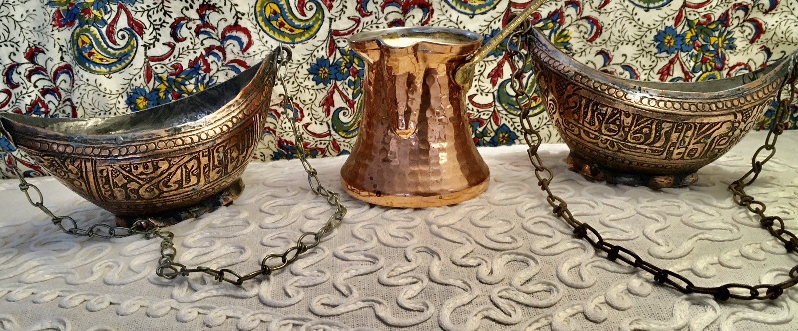 VTG Turkish Beggar Bowls (2) PLUS Coffee Pot