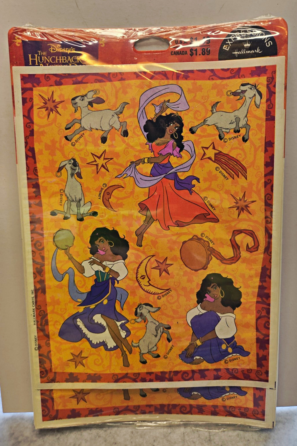 Hallmark Disney The Hunchback of Notre Dame Sticker Sheet 1996 15 Stickers