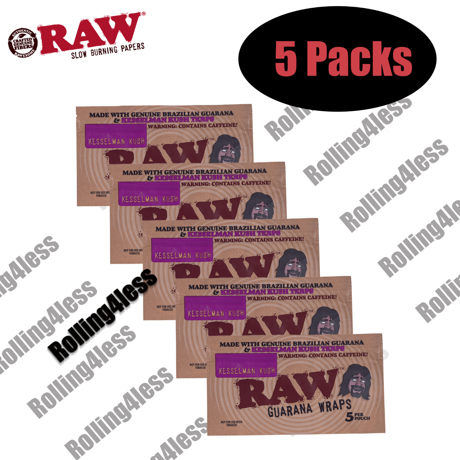 RAW GUARANA WRAPS(KESSELMAN KUSH) | 5 PACKS DEAL