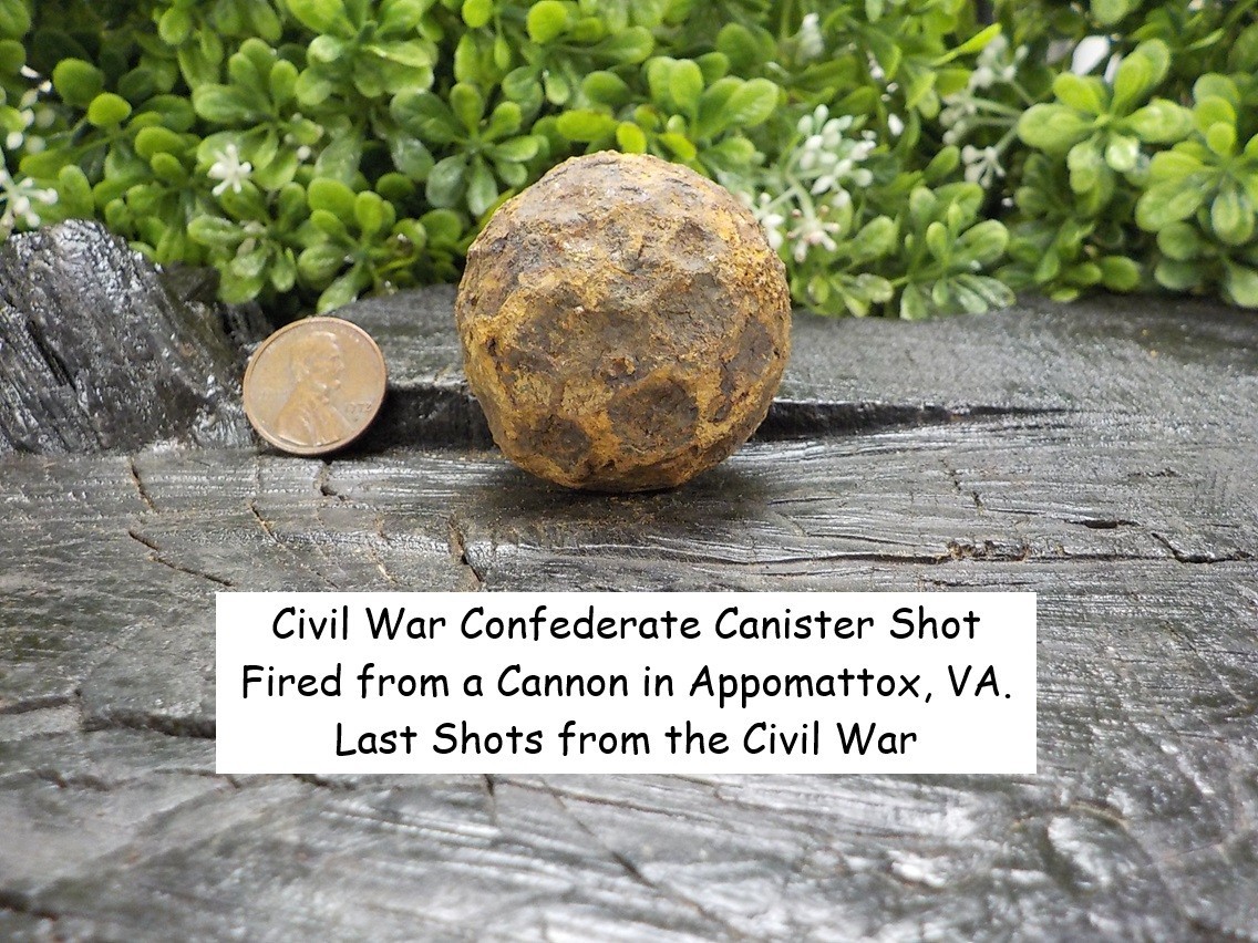 Old Rare Vintage Antique Civil War Relic Confederate Canister Shot Appomattox VA