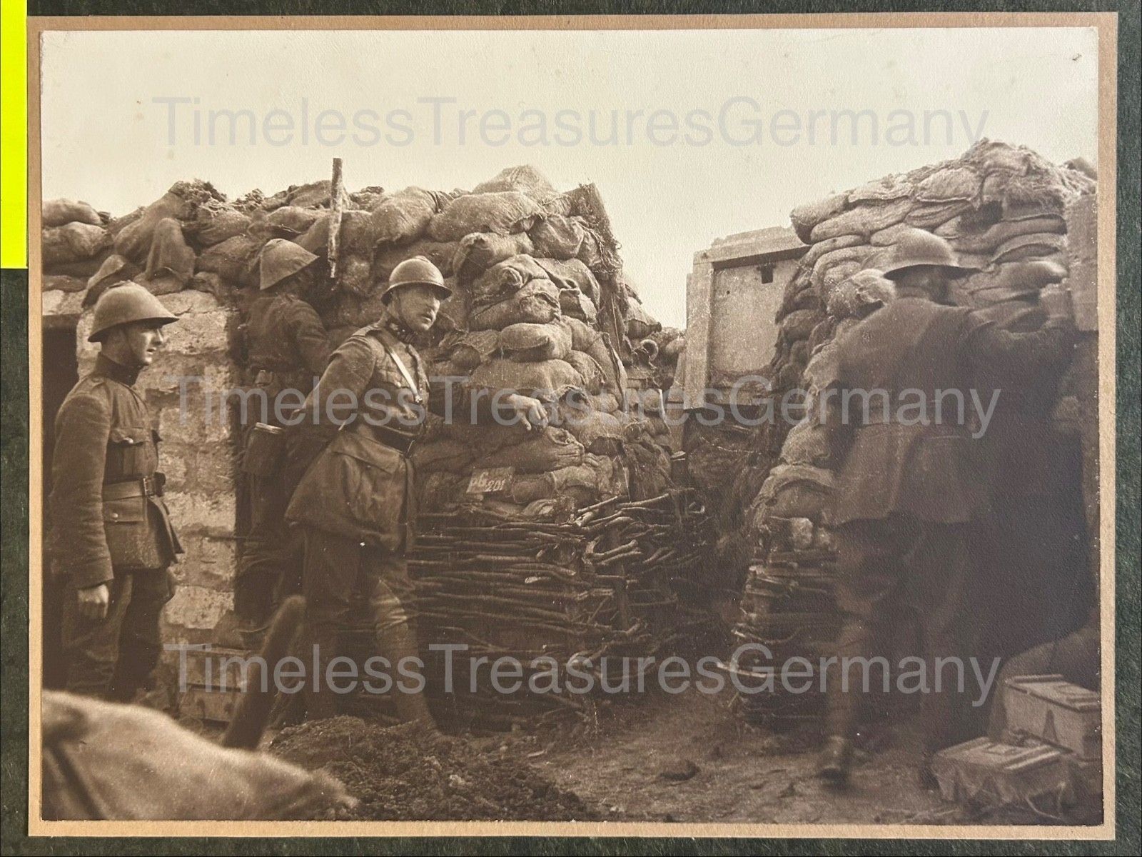 WW1 Belgium Yser Front Trench Photo King Albert I Boyau de la Mort Dixmude 1917