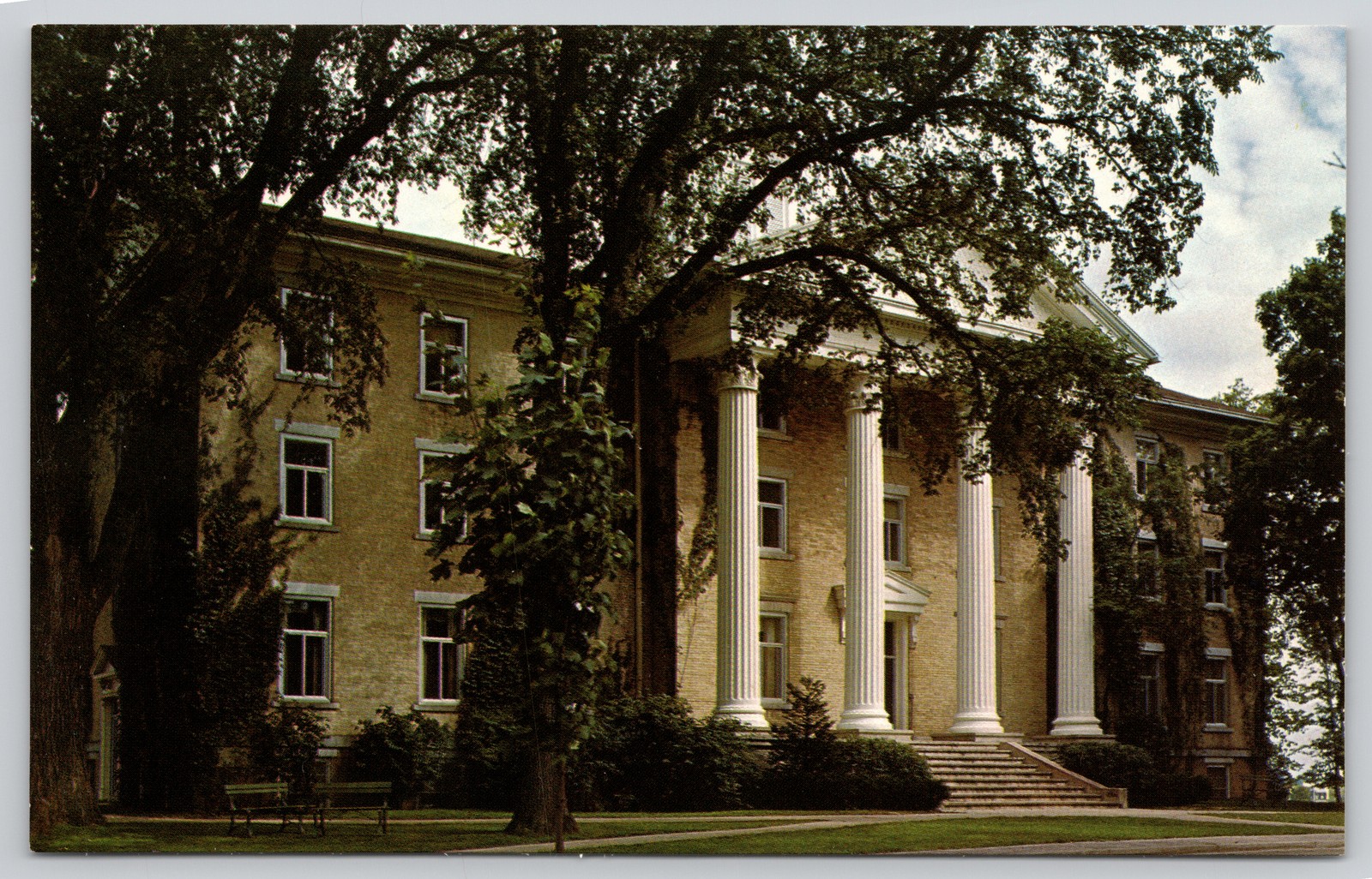 Wayland Hall Corinthian Pillars Wayland Academy Beaver Dam Wisconsin Postcard