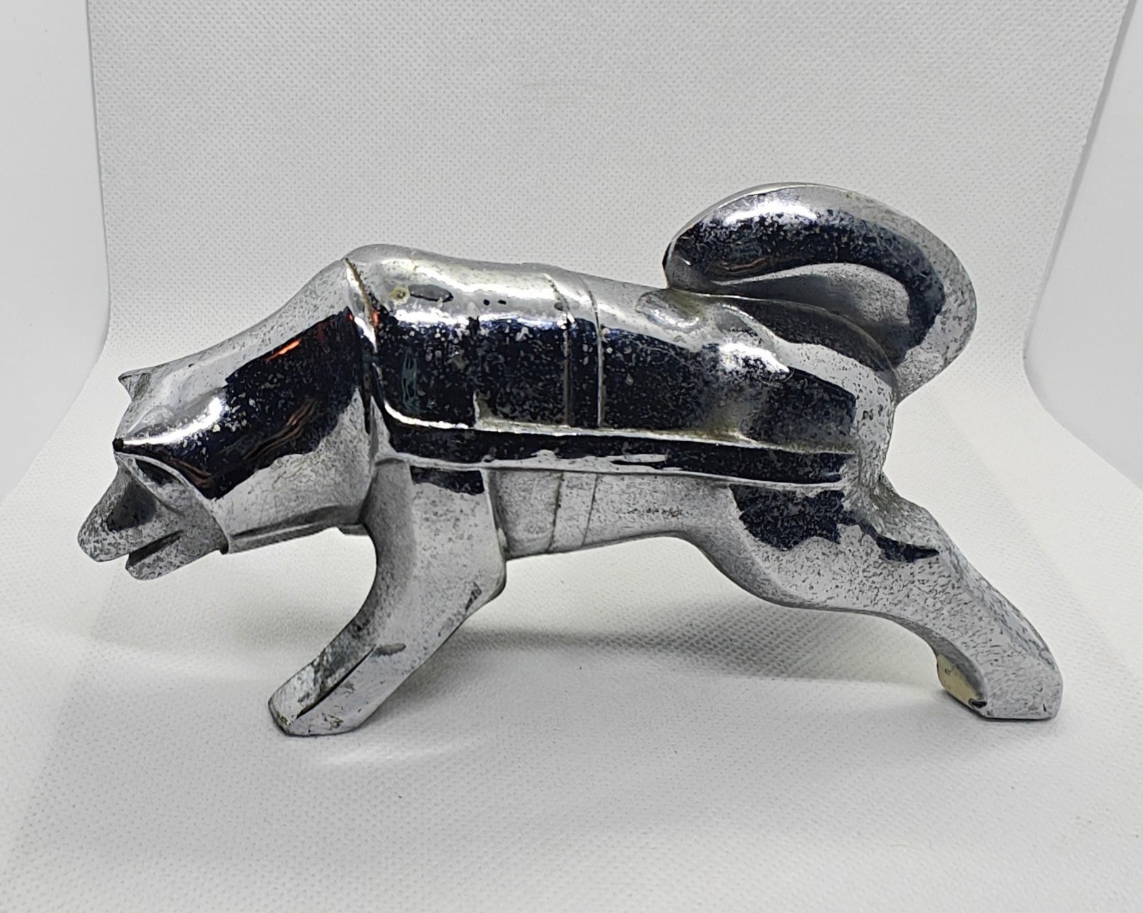 Vintage 50's BROCKWAY Truck Chrome Husky Hood Ornament