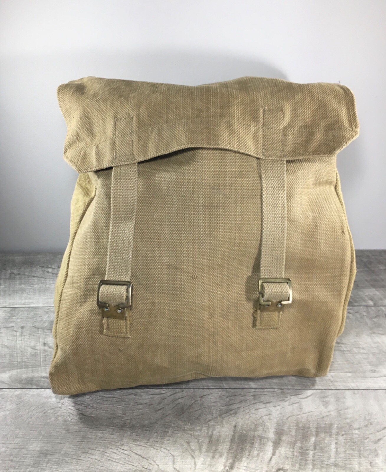 British Pack Vintage WWII WW2 Era Army Canvas Backpack Rucksack Field Military