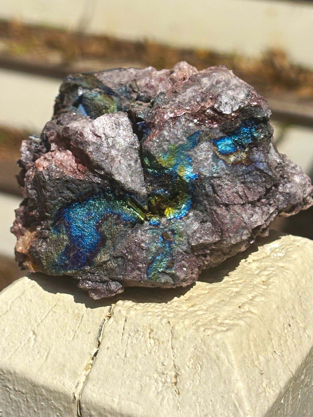 Iridescent Metallic Multicolor rainbow Hematite. Graves Mtn.
