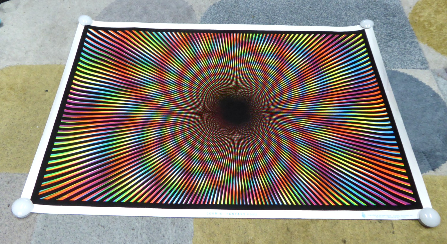 Vintage 1970s Cosmic Fantasy #1602 Felted Blacklight Poster Scorpio Never Hung