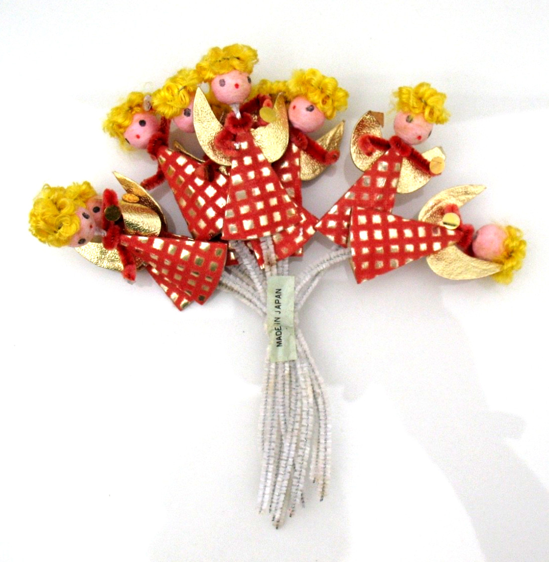 10 Vintage Christmas Angel Pipe Cleaner Art & Craft Supplies JAPAN