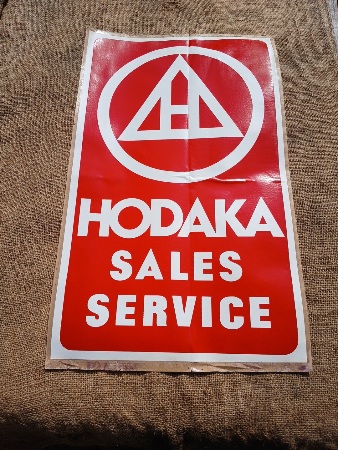 Vintage 1970s Hodaka Motorcycles Decal Sign Dealership Door Window Sticker 20x12