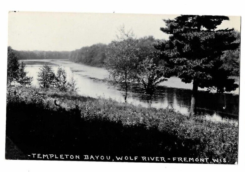 Postcard Templeton Bayou Wolf River Fremont Wis WI Wisconsin RPPC