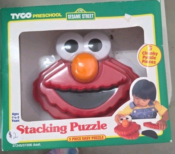 Vintage 1996 Tyco Elmo 3D Plastic Toddler Puzzle Toy Sesame Street New In Box