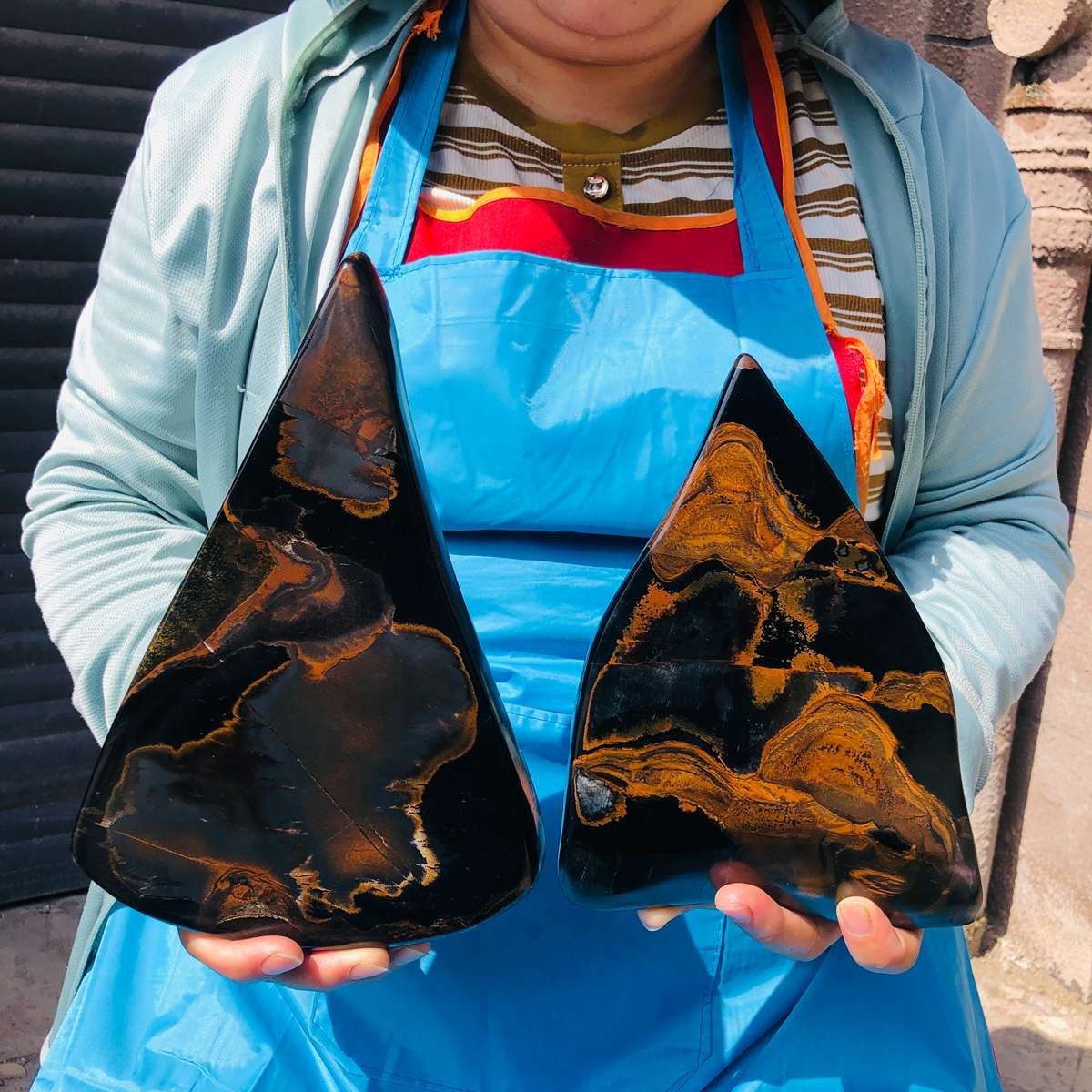 2pc 5.47LB Natural blue tiger\'s-eye rough raw stone rockspecimen healing