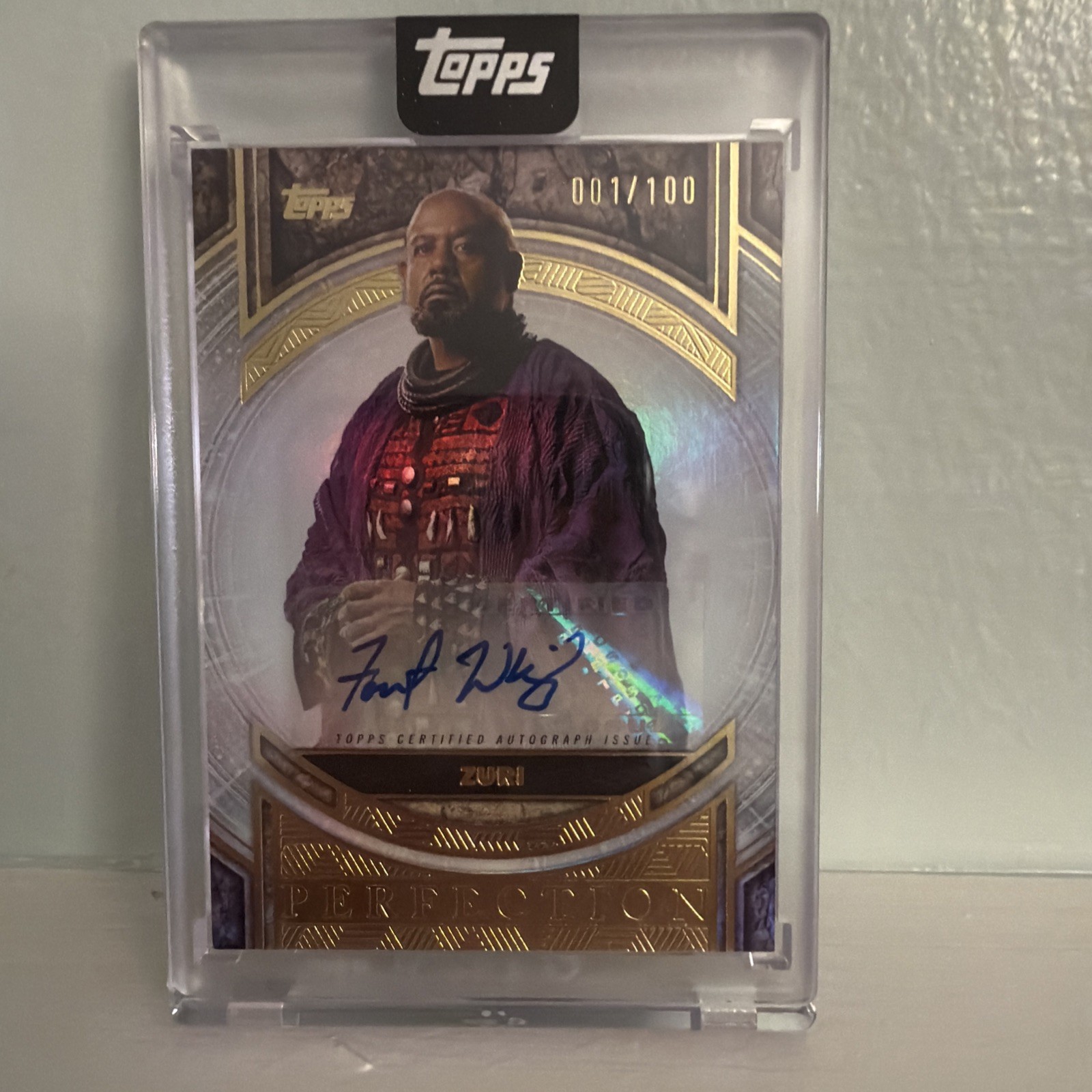 2025 Topps Marvel The Collector Forest Whitaker Zuri AUTO 001/100 1st Print