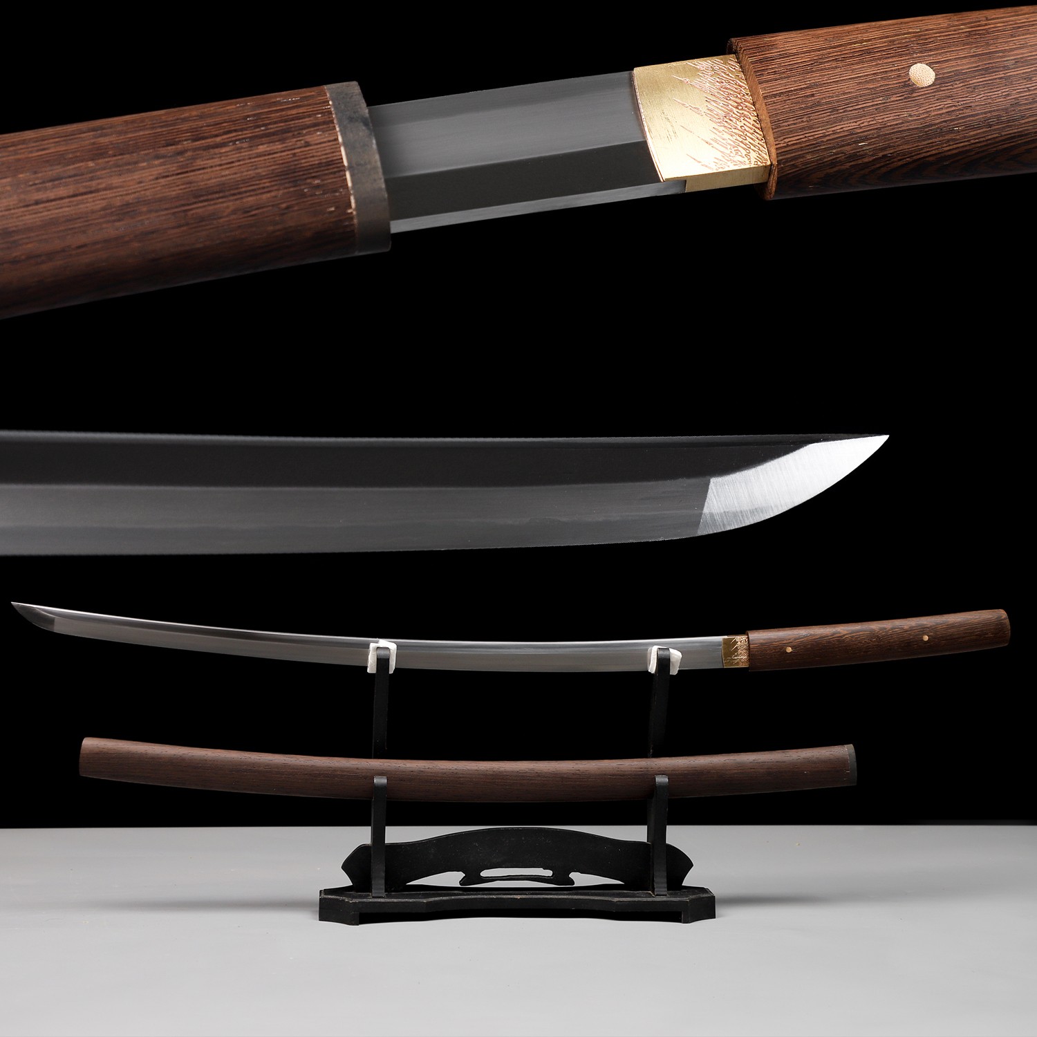 41'' Japanese Samurai Katana Rosewood Shirasaya Sword T10 Steel Clay Tempered