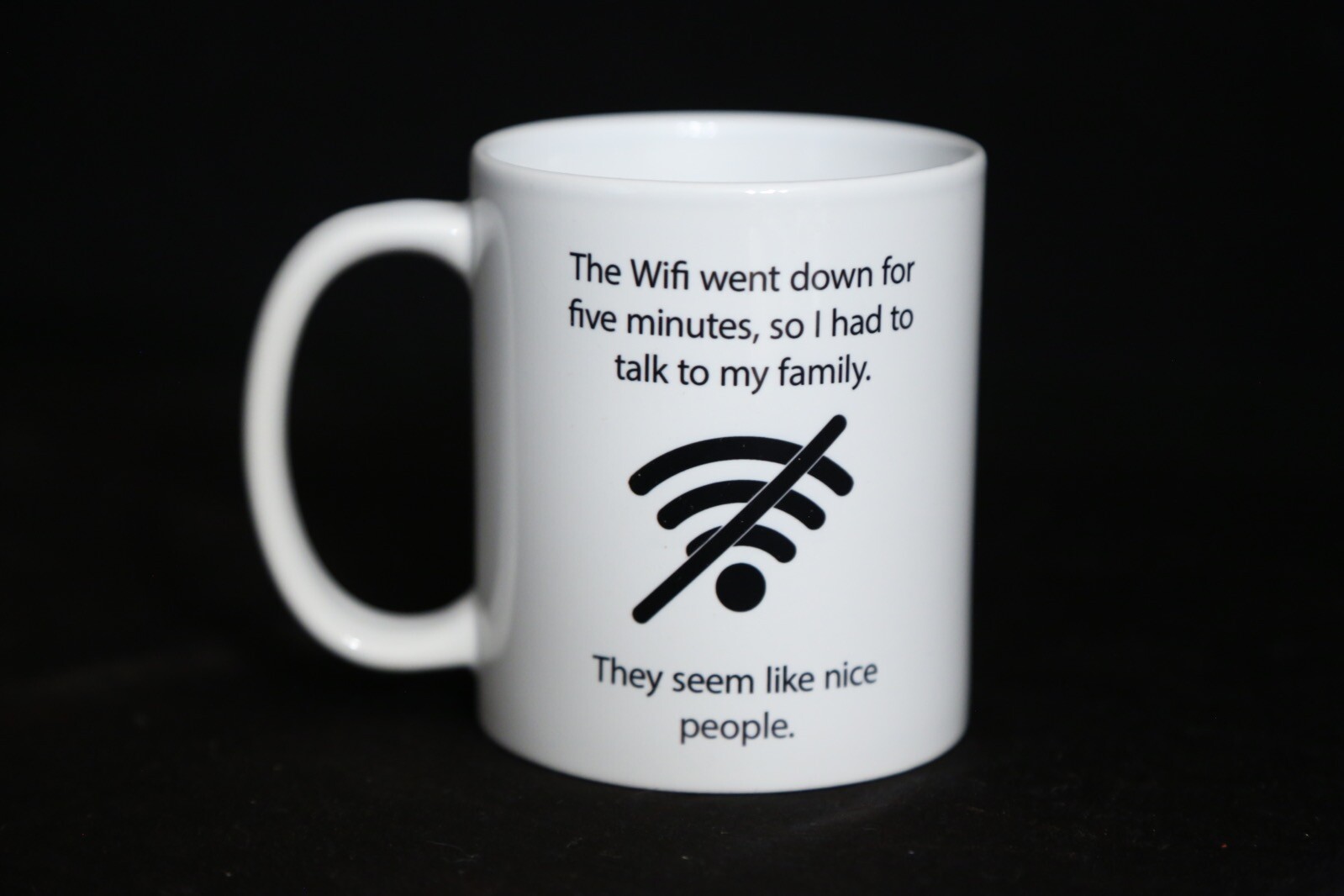 Wifi Went Down, Had to Talk to My Family Novelty Gag Gift Mug