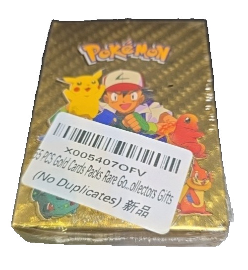 Pok’emon 55 PCs Gold Foil Fan Art Pack Sealed Never Opened