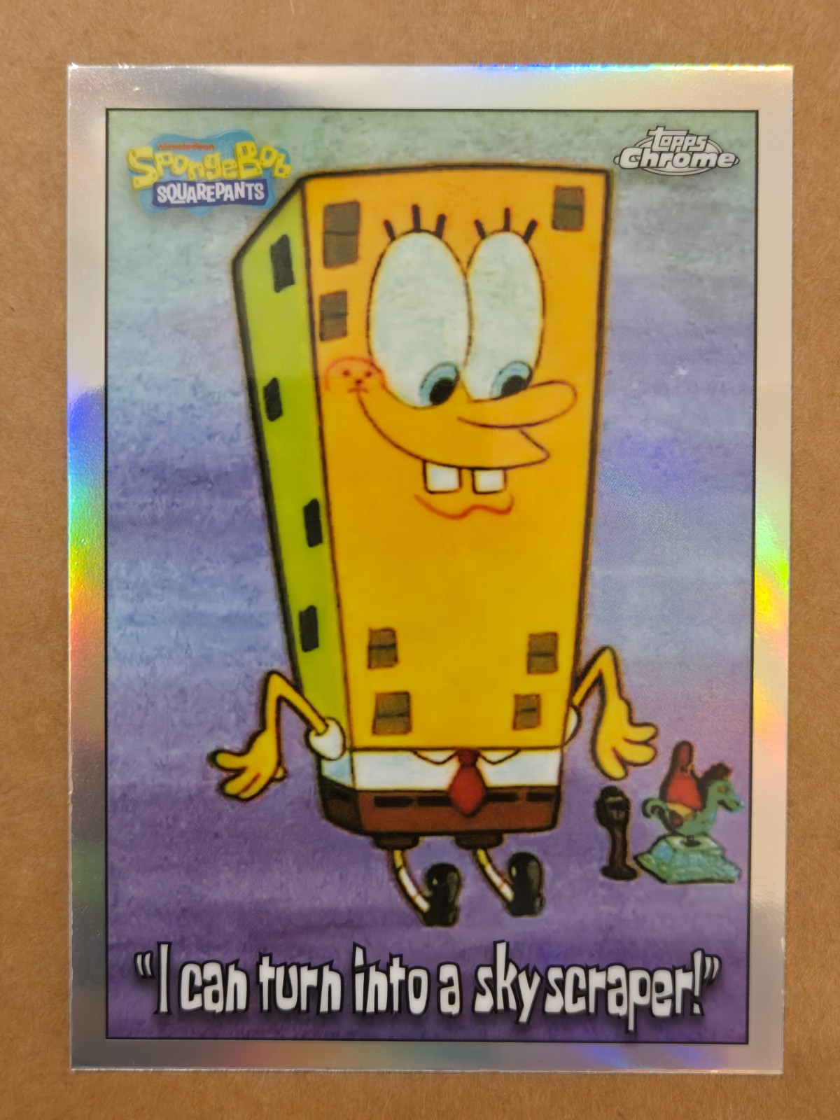 2025 Topps Chrome SpongeBob “I Can Turn Into A Skyscraper” Refractor 175