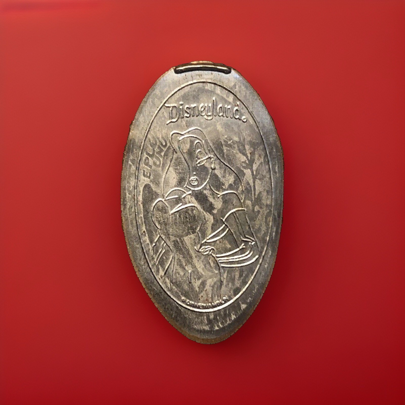 (RARE, RETIRED TOONTOWN) Disneyland Jessica Rabbit Pressed 1967 Quarter