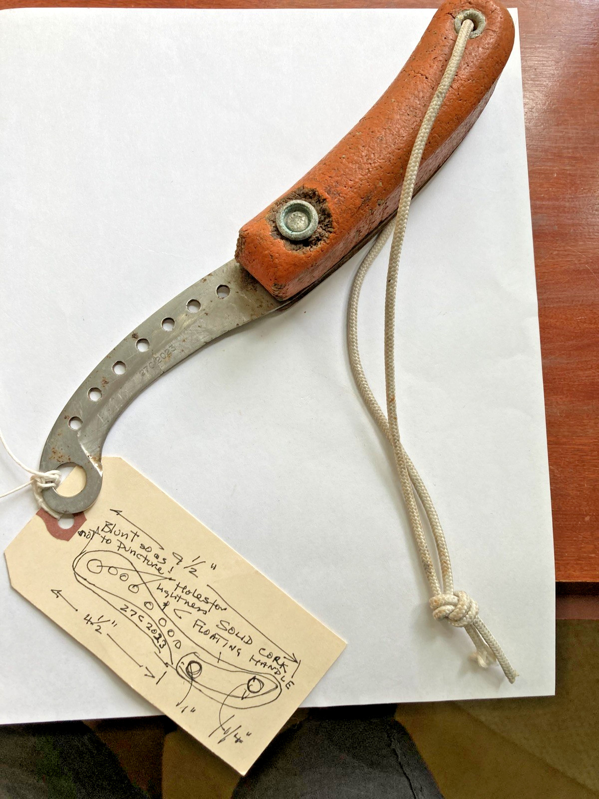 WW2 WWII R.A.F. Dinghy Military Life Raft Survival Floating Knife 27C2023
