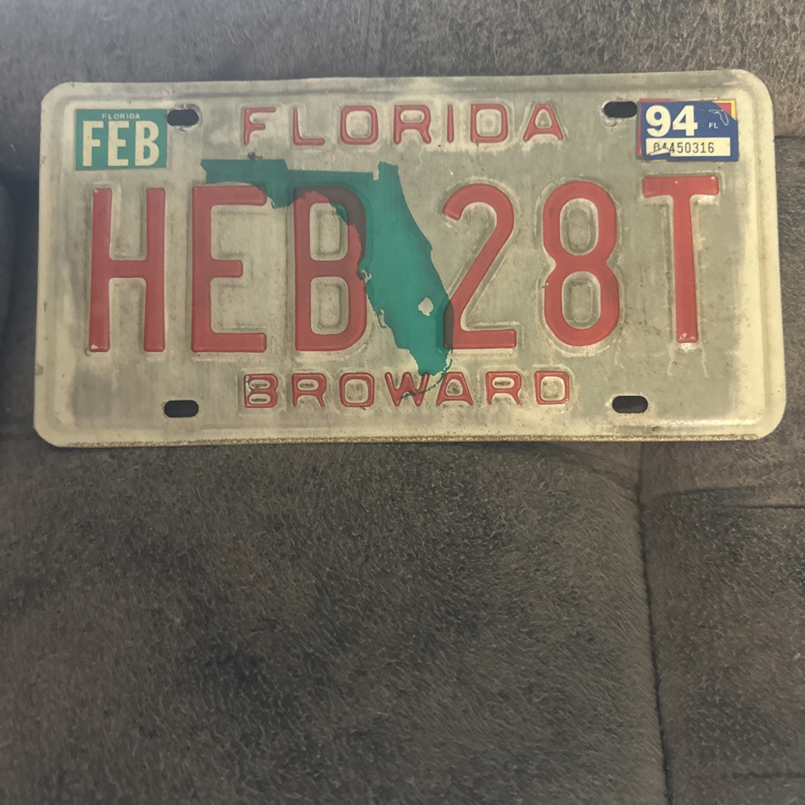 USED VINTAGE 1993 FLORIDA LICENSE PLATE - USED VINTAGE 1993 FLORIDA LICENSE PLATE -