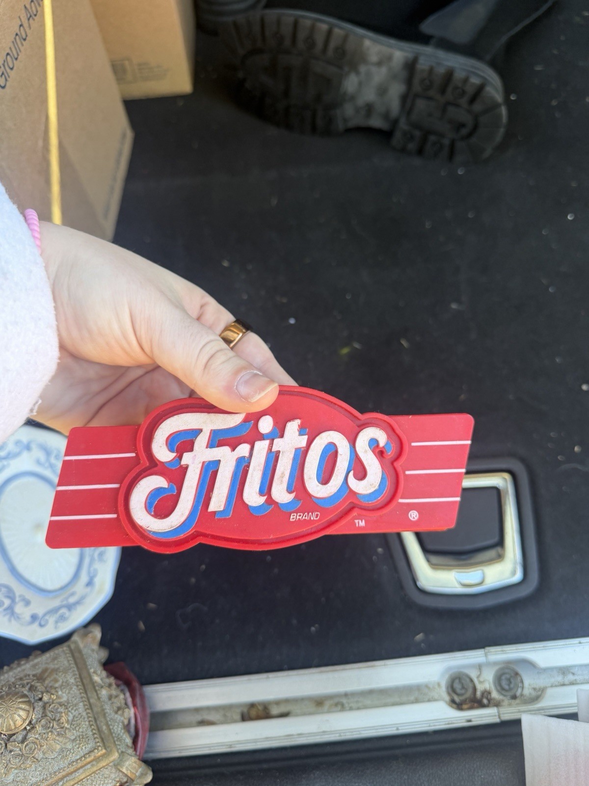 Vintage 2000 Fritos Lays Brand BIG CLIP  Raised Large Logo Bag Clip Rare